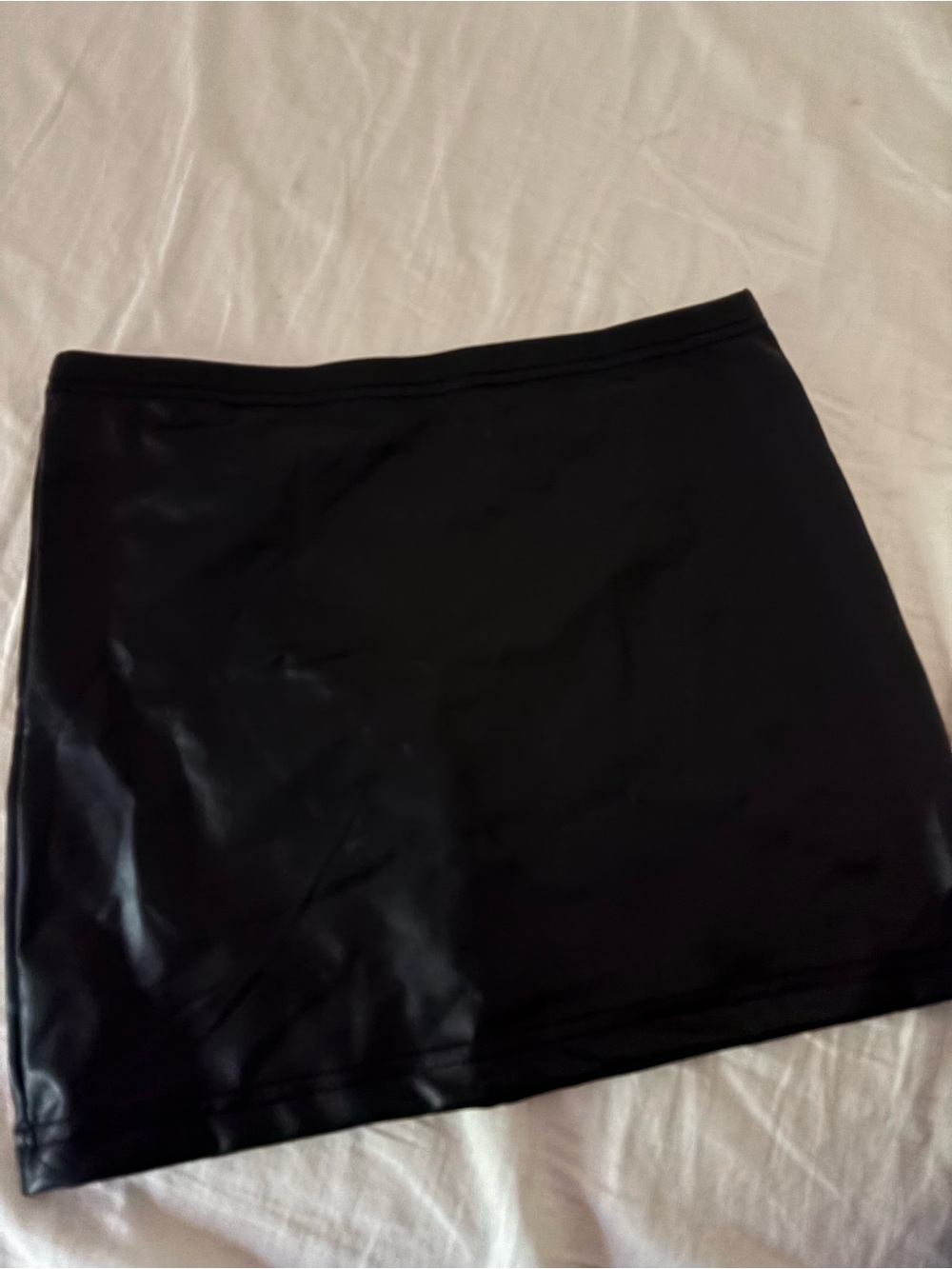 Edikted Going Out Classic Black Faux Leather Mini Skirt